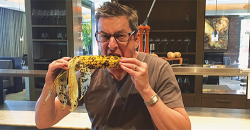 Chef Ken Frank Enjoying Truffled Corn